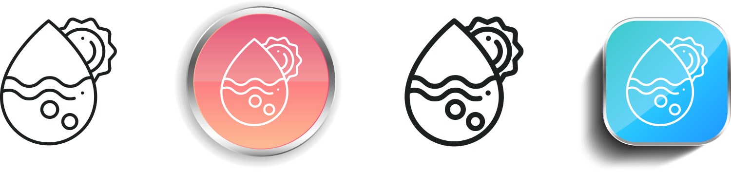 Drop icon thin linear regular and button style vector image