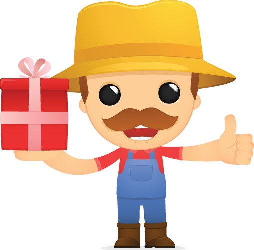 Funny cartoon farmer vector image