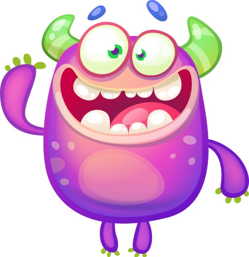 Purple Monster Cartoon Vector Image