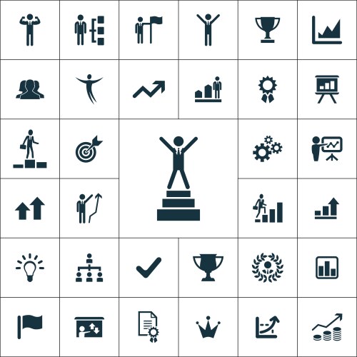 Success icons universal set for web and ui vector image