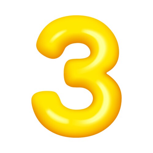 three number 3d numeral third anniversary balloon vector