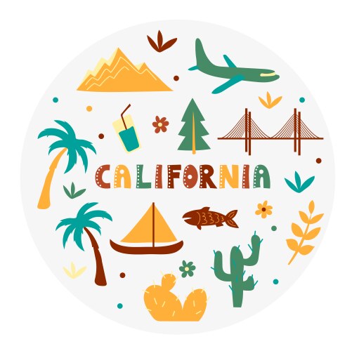 Cartoon California Map Vector Images (over 100)