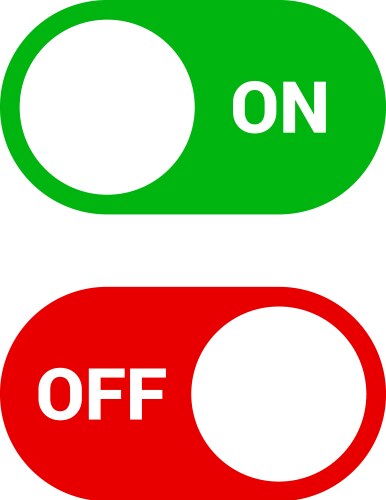 on-off button icons vector image vector image