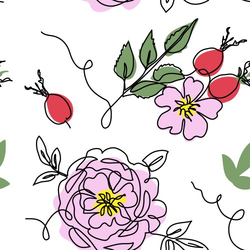 Rosehip dog rose briar rosa canina wild Vector Image