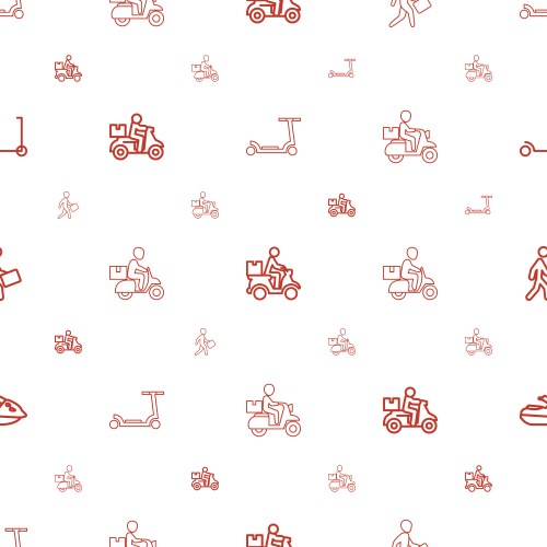 scooter icons pattern seamless white background vector