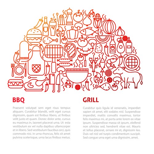 Bbq party lettering postcard Royalty Free Vector Image