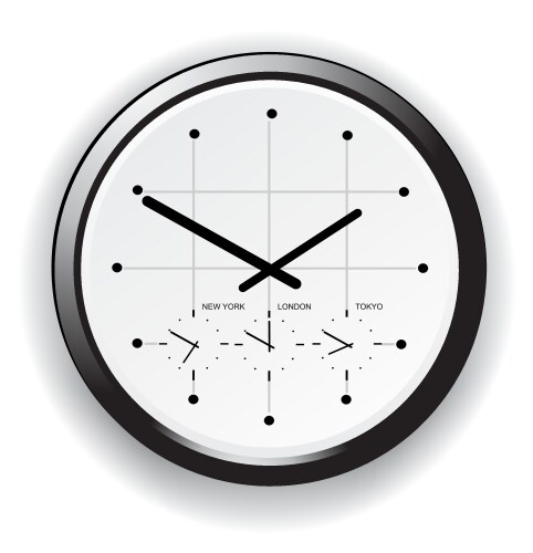 World time clocks Royalty Free Vector Image - VectorStock