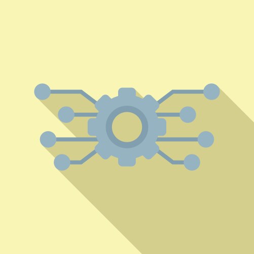 Gear api structure icon flat hosting vector image