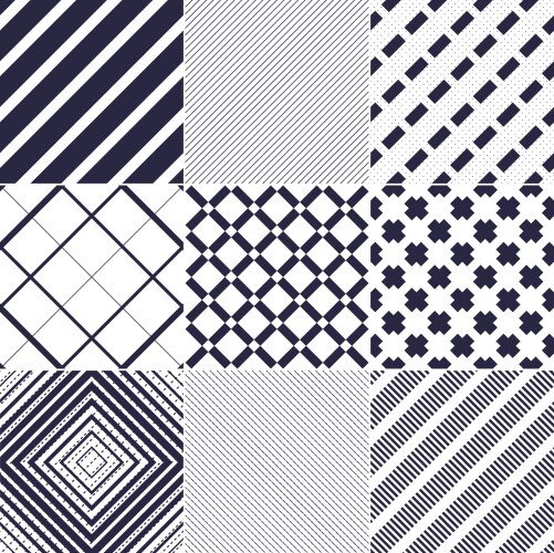 Minimal lines seamless patterns set abstract vector image