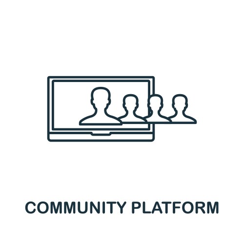 Community platform icon line style element from vector image