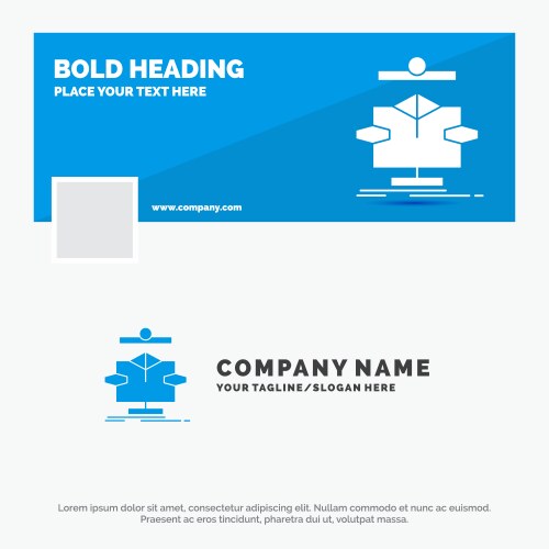 blue business logo template for algorithm chart vector image