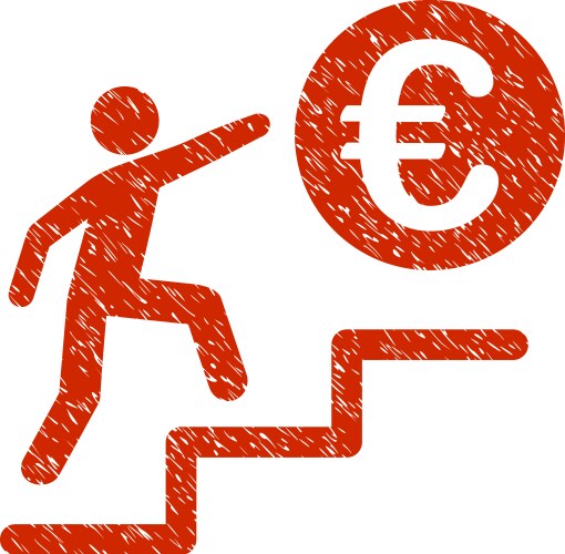 euro business steps icon grunge watermark vector image