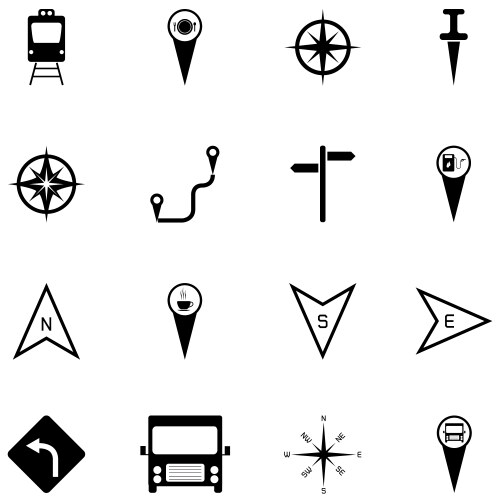 Map icon set Royalty Free Vector Image - VectorStock