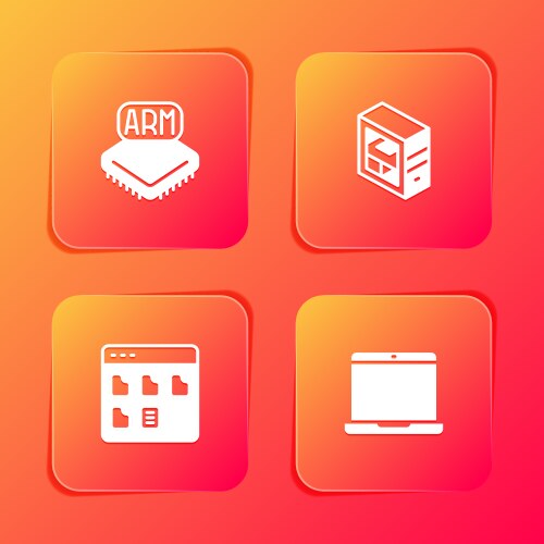 Set processor computer browser files and laptop vektorbild