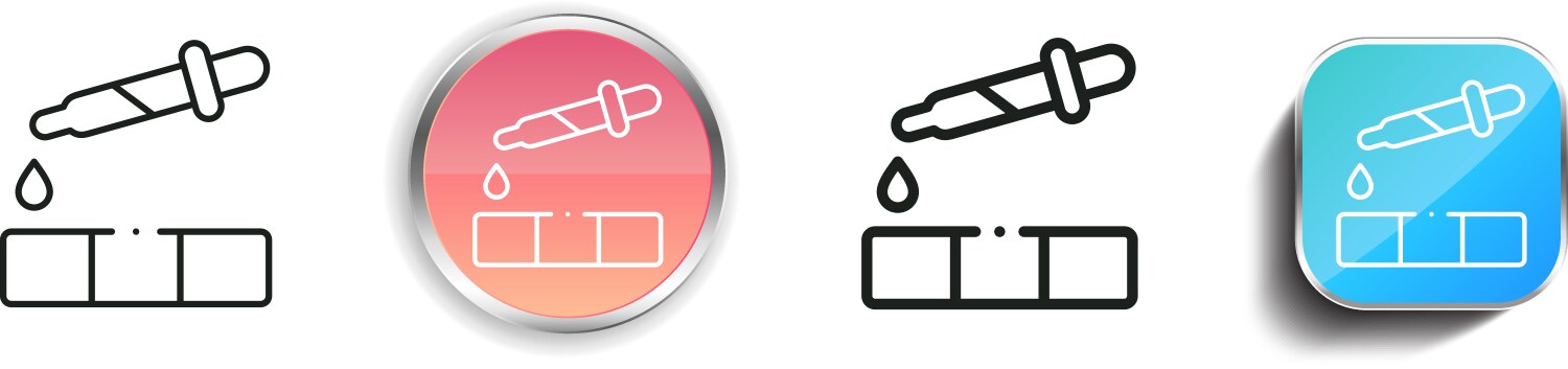 Dropper icon thin linear regular and button style vector image