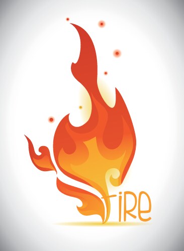 Red fire flat icon isolated on white background Vector Image