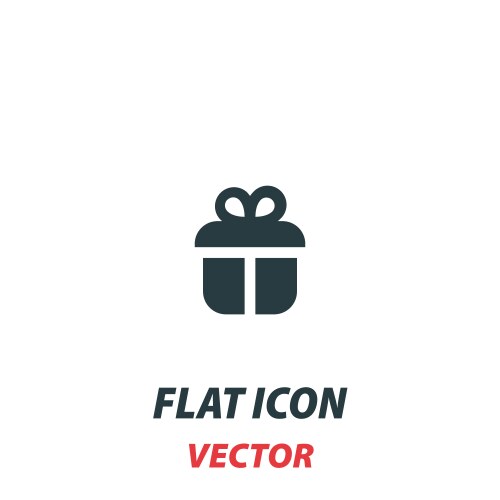 gift box icon in a flat style pictograph on white vector image