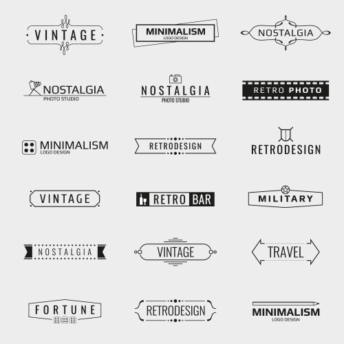 Vintage Logo Templates - Retro & Minimal Vector Image
