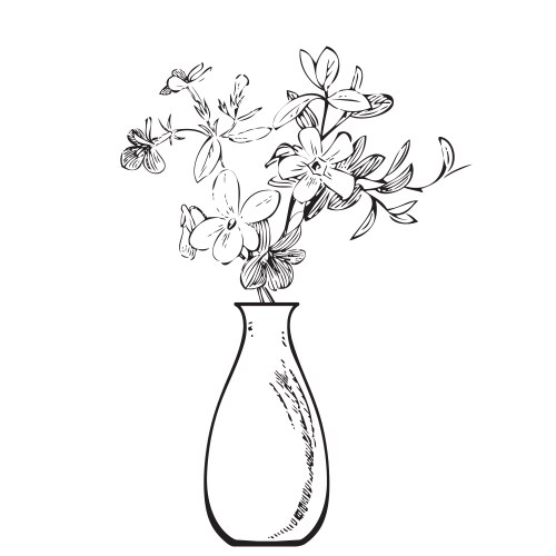 Wildflower Bouquet Sketch Vector Image