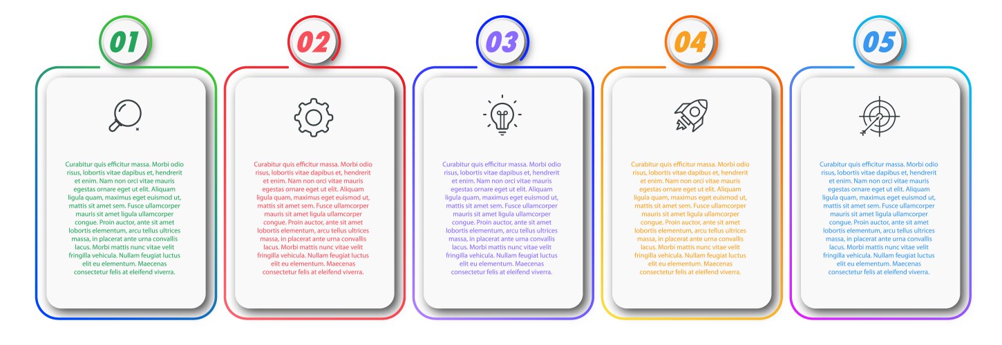 Bullet points numbers from 1 to 5 list vector image