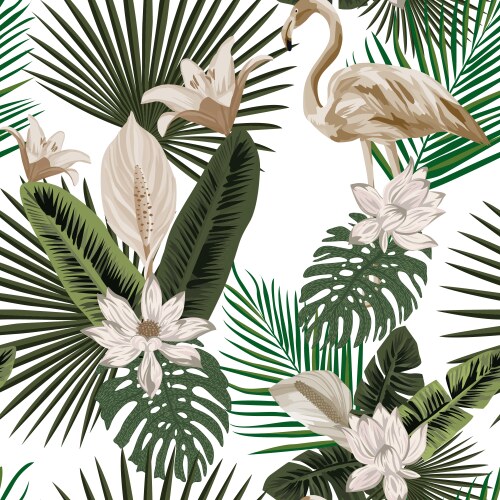 Tropical Floral Seamless Pattern Vector Image
