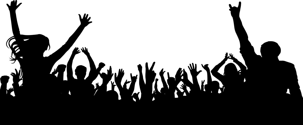 Applause crowd people silhouette vector image