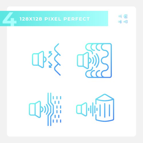 Editable pixel perfect blue soundproofing line Vector Image
