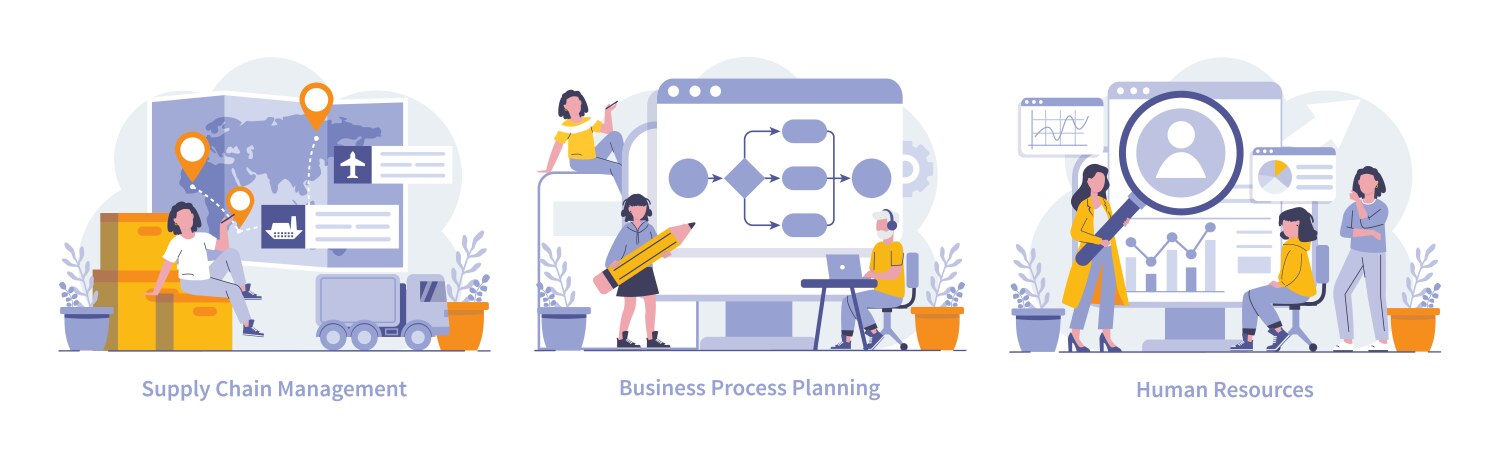 sustainability and operational processes concept vector image