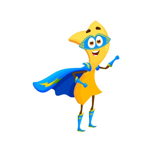 Cartoon lasagna pasta superhero character in cape Vector Image