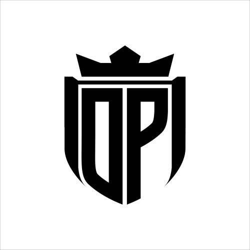 Ng logo shield shape with geometric crown inside Vector Image