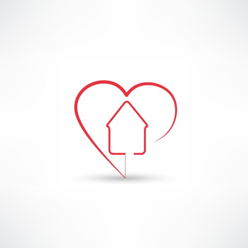 Red and grey heart icon love symbol romance Vector Image