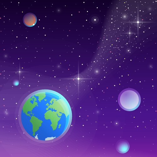 Outer space with planets Royalty Free Vector Image