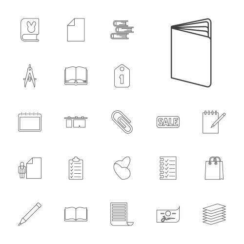 22 paper icons vector image