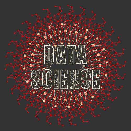 data science text lines with dots connected style vector image