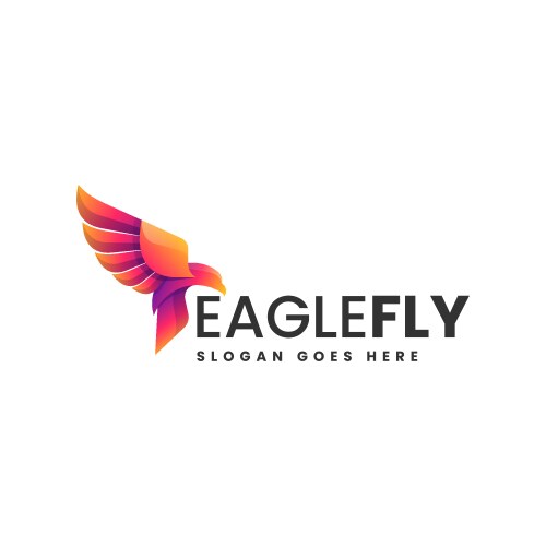 Logo eagle gradient colorful style Royalty Free Vector Image
