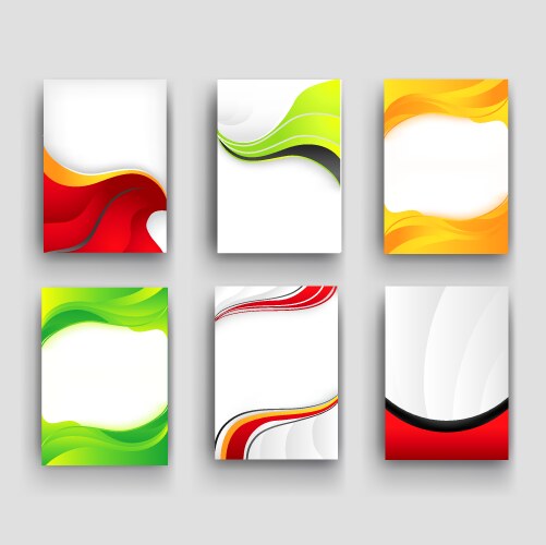 Minimal curve wave set background with shadow vector image