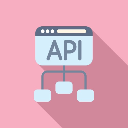 api scheme gear hosting icon flat code vector image