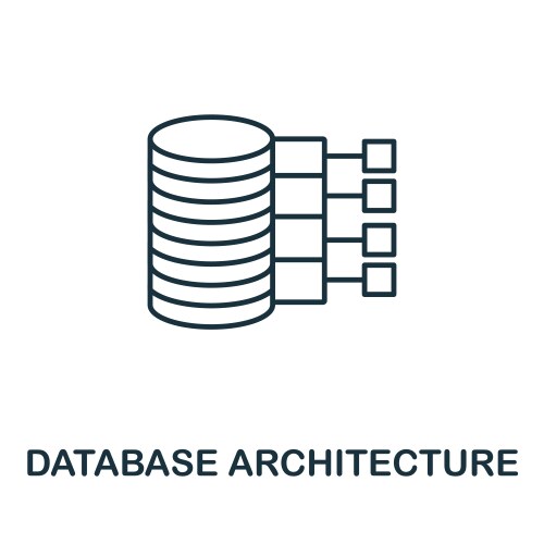 Database architecture icon line style element vector image