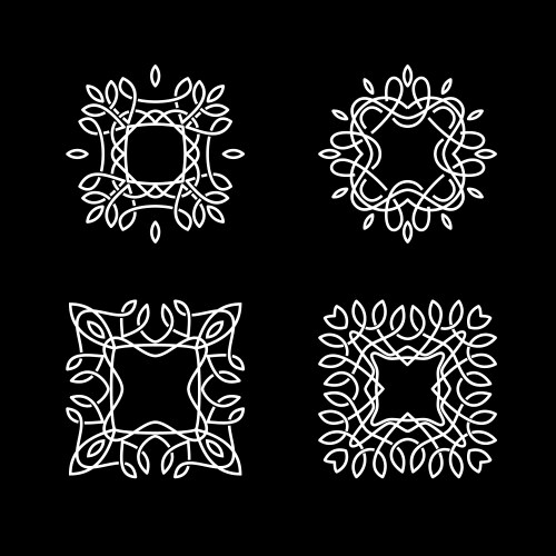 Set of luxury simple and elegant monogram designs Vector Image