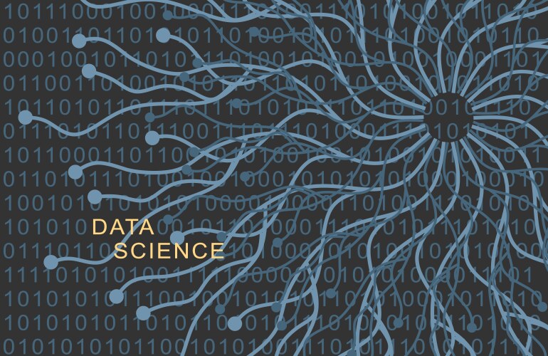 data science text lines with dots connected style vector image