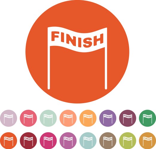 Finish icon symbol flat Royalty Free Vector Image