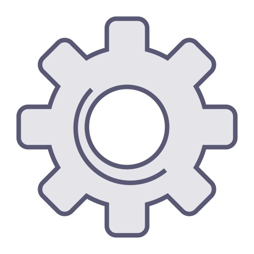 Gear mechanism processing or loading icon vector image