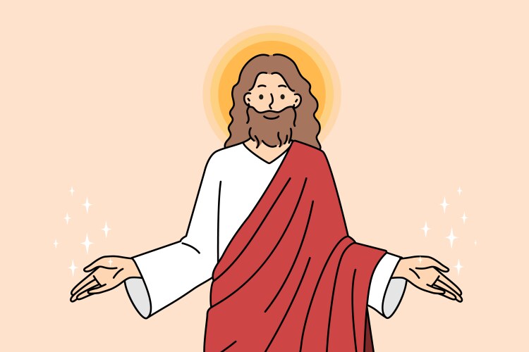 Jesus christ share love to people Vector Image