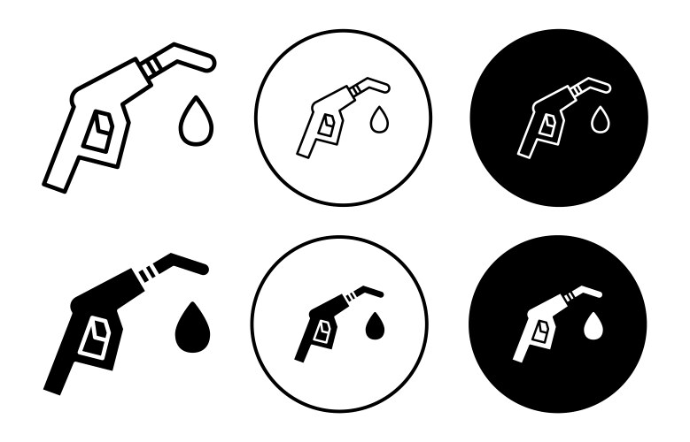 Petrol icon collection of outline thin line Vector Image
