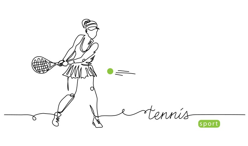 Tennis player simple background banner Vector Image