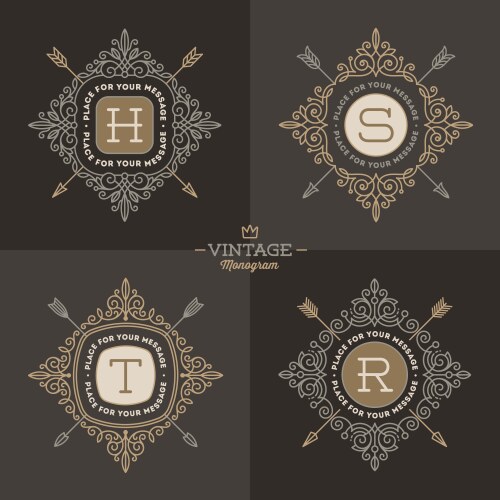 Elegant Monogram Logo Set Vector Image