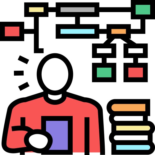 Learning algorithm color icon vector image