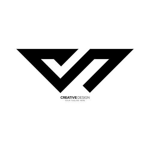 Letter c s v triangle initial modern typography Vector Image