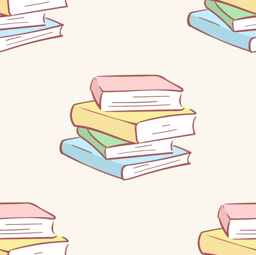Pile stack books hand drawn style doodle Vector Image