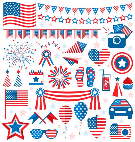 Stars & Stripes Celebration Set Vector Image